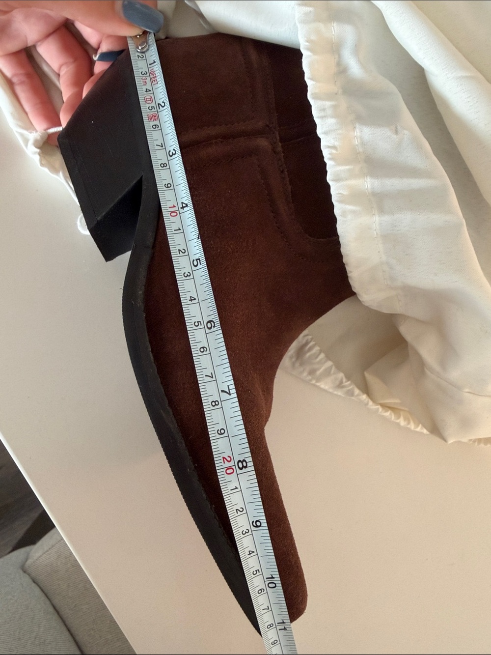 ZARA SPLIT LEATHER HEELED COWBOY BOOTS Brown Suede Knee-High Boots - Picture 12 of 12